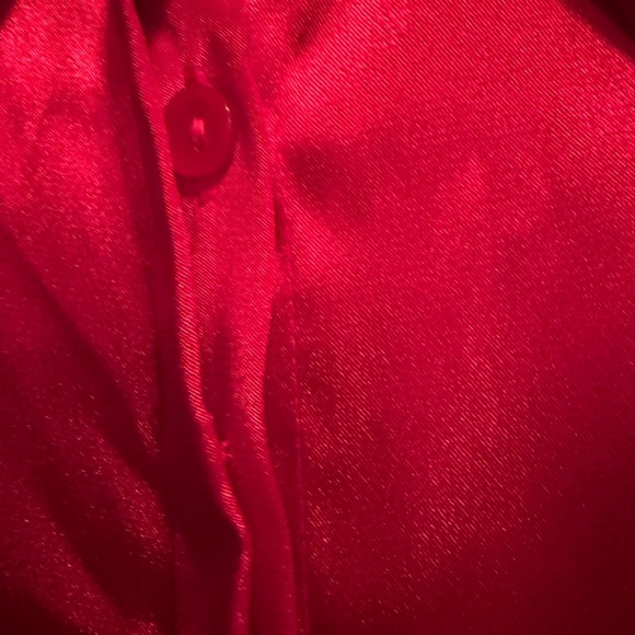 Karen Scott Vibrant Red Satin Blouse - Picture 4 of 7